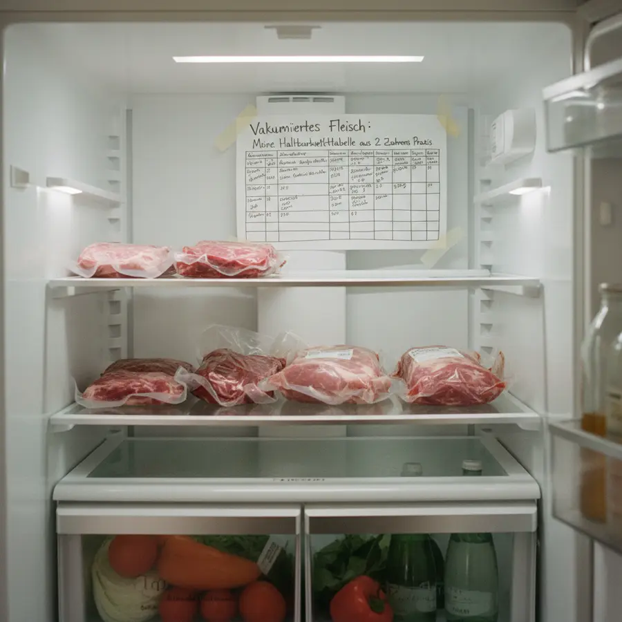 Vakuumiertes Fleisch im Kühlschrank – Haltbarkeitstabelle aus 2 Jahren Praxis