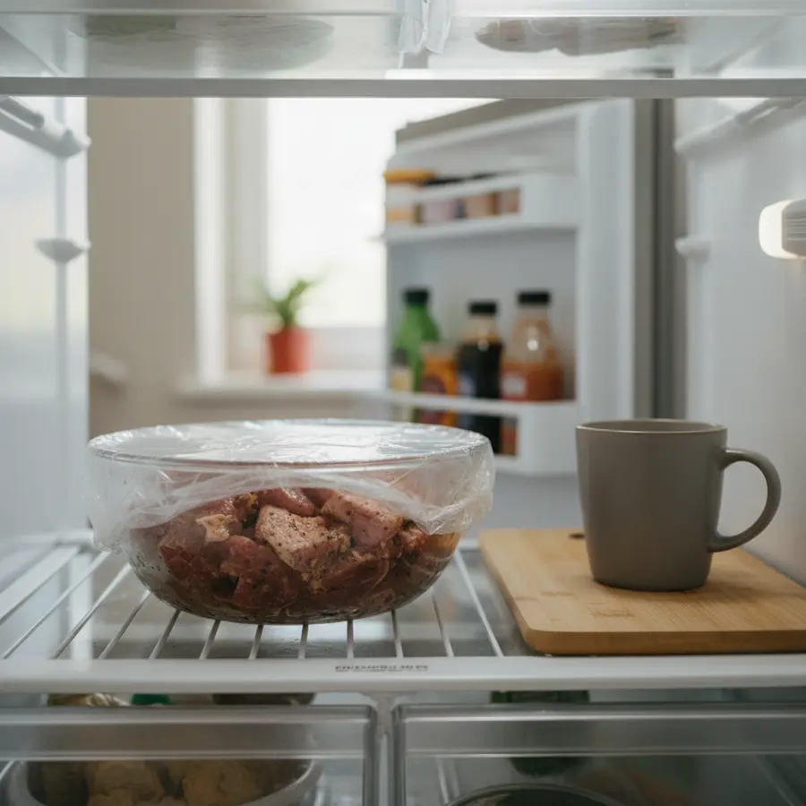 Zartes Schweinefleisch durch Marinieren: Warum ich jetzt immer 4 Stunden einplane - Photo Zartes Schweinefleisch durch Marinieren im Kühlschrank vorbereitet
